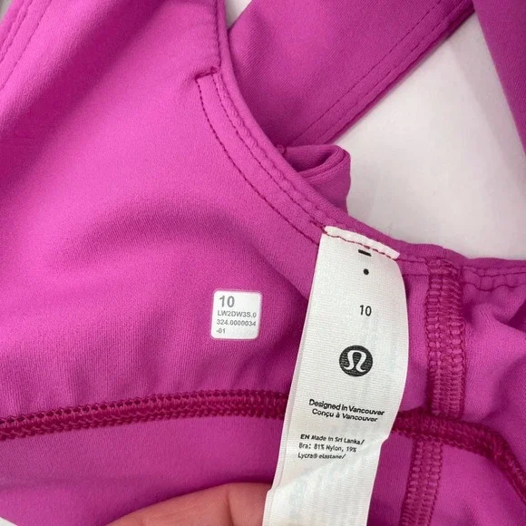 Lululemon NWT Align V-Neck A/B Purple Highlight Nulu Yoga Bra LW2DW3S Size 10 - Picture 8 of 9